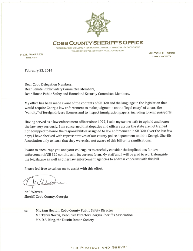 Letter-SB 320-SheriffNeilWarren-2016Feb22