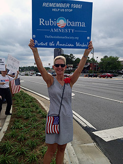 Pro-enforcement American girl making her voice heard